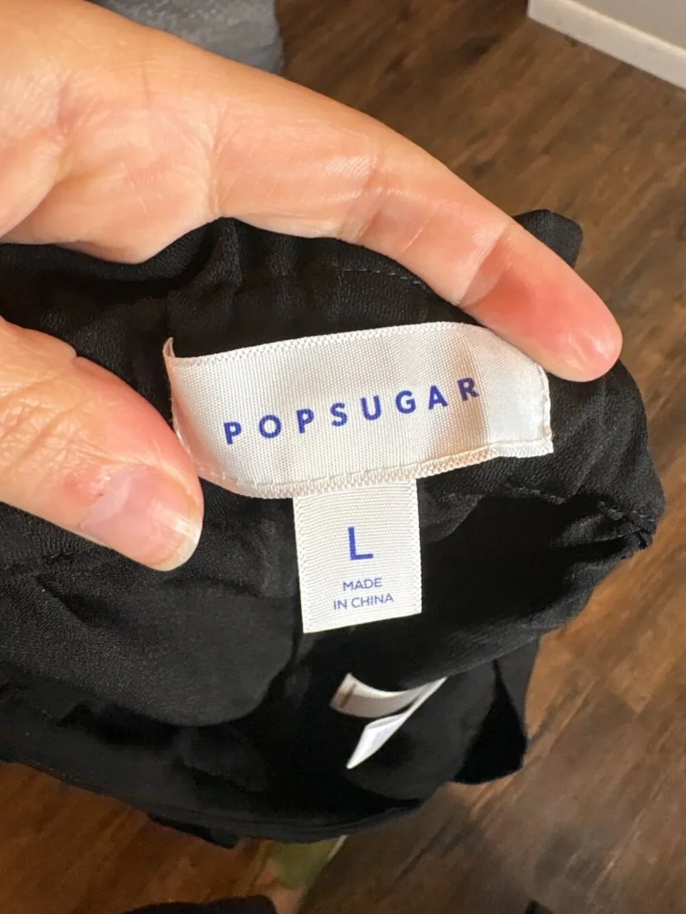 Popsugar black high waisted belted cropped dress pants